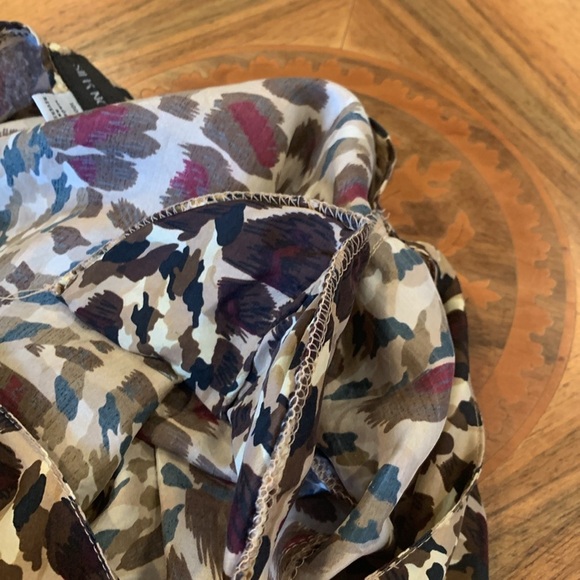 Vintage Leopard Cheetah Print Short Sleeve Silk Blouse Top Women’s Large - Picture 8 of 9